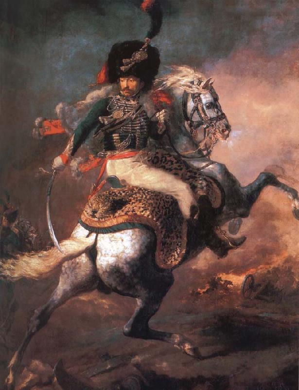 Theodore Gericault An Officer of the Imperial Horse Guards Charging oil painting image
